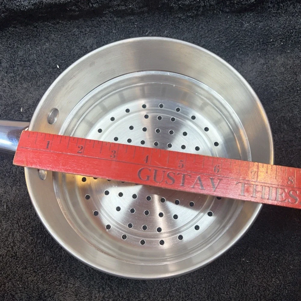 Stainless Steel Steamer Insert with Glass Lid 7.5 Inch Silver Universal Cookware